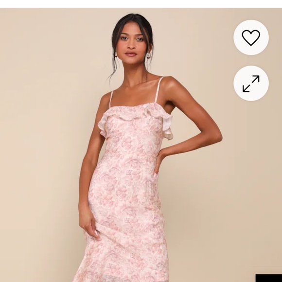 Lulus Cherished Sweetheart Dusty Pink Floral Bustier Midi Dress - Size XL - Picture 2 of 6